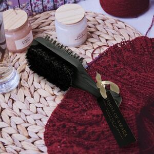 Dual Action Double Sided Clothing and Cashmere Brush 100% Premium Boar Bristles